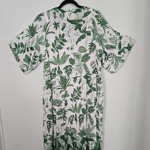NWOT Farm Rio Green Forest Soul Short Sleeve Midi Dress Size XL - Picture 6 of 9